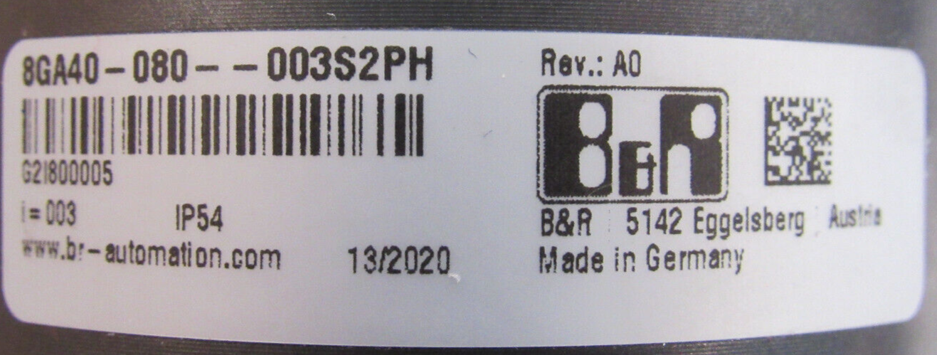NEW B&R 8GA40-0MPH6-00002 GEARMOTOR 8GA40-080-003S2PH 8GA400MPH600002 - Image 5