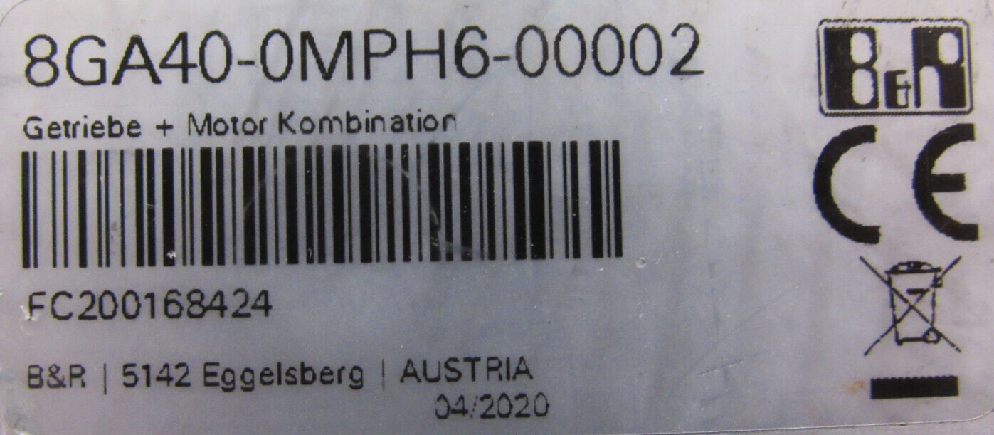 NEW B&R 8GA40-0MPH6-00002 GEARMOTOR 8GA40-080-003S2PH 8GA400MPH600002 - Image 6