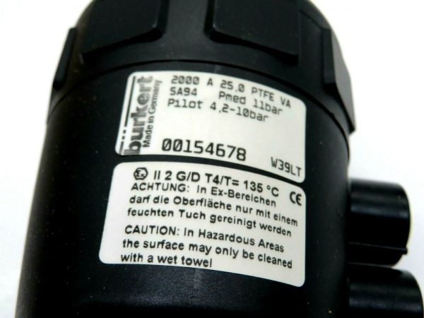 NEW BURKERT 2000 A 25,0 PTFE VA ANGLE SEAT VALVE 00154678 - Image 4