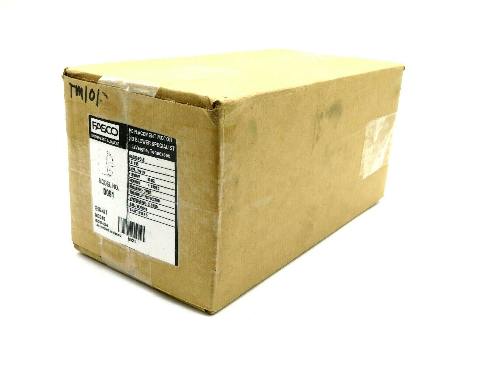 NEW FASCO D091 MOTOR 115/230V 60HZ 3000RPM 1 SPEED SHAFT 5/16X5