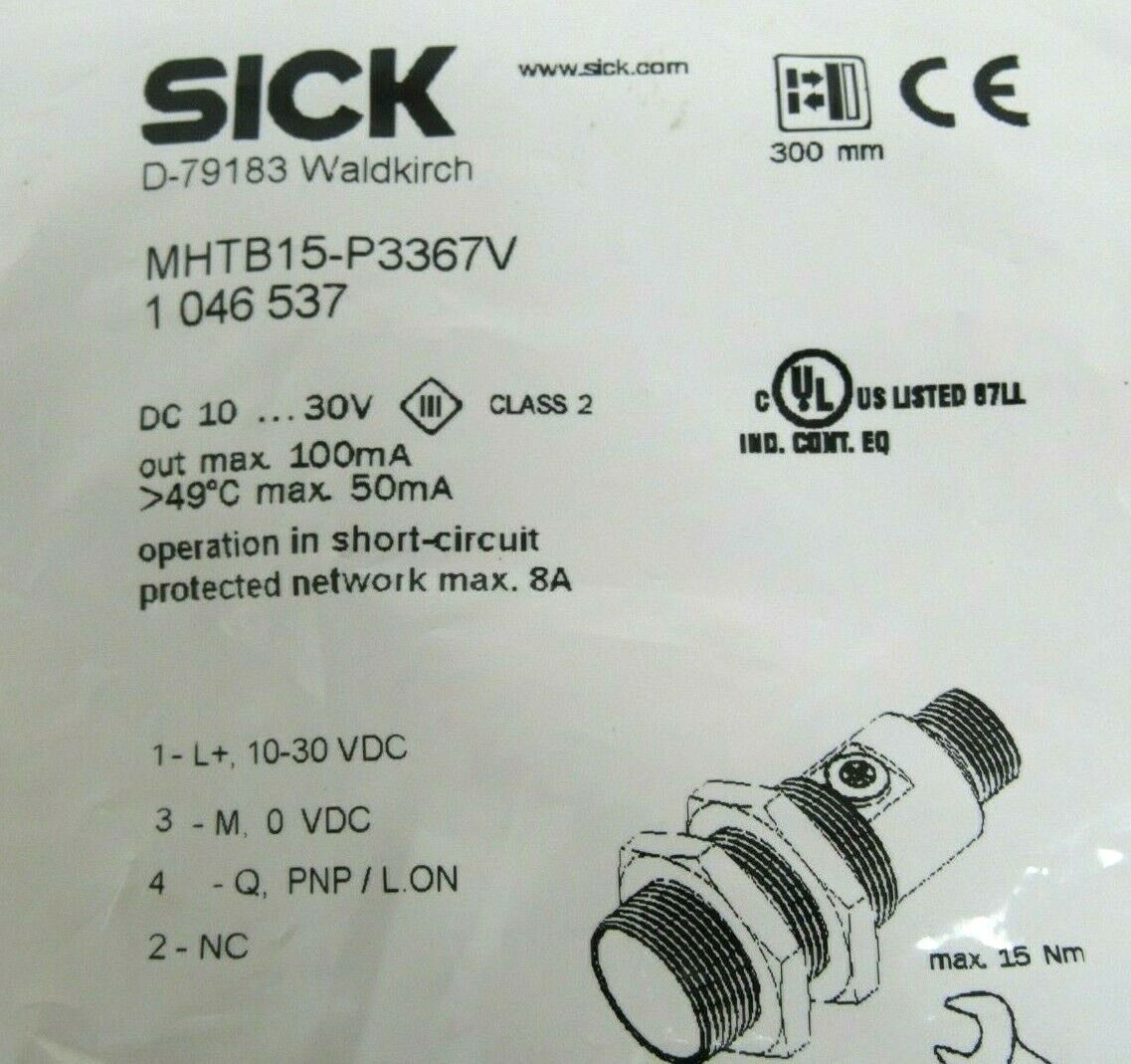 NEW SICK MHTB15-P3367V 1-046-537 PHOTOELECTRIC PROXIMITY SENSOR MHTB15P3367V - Image 3