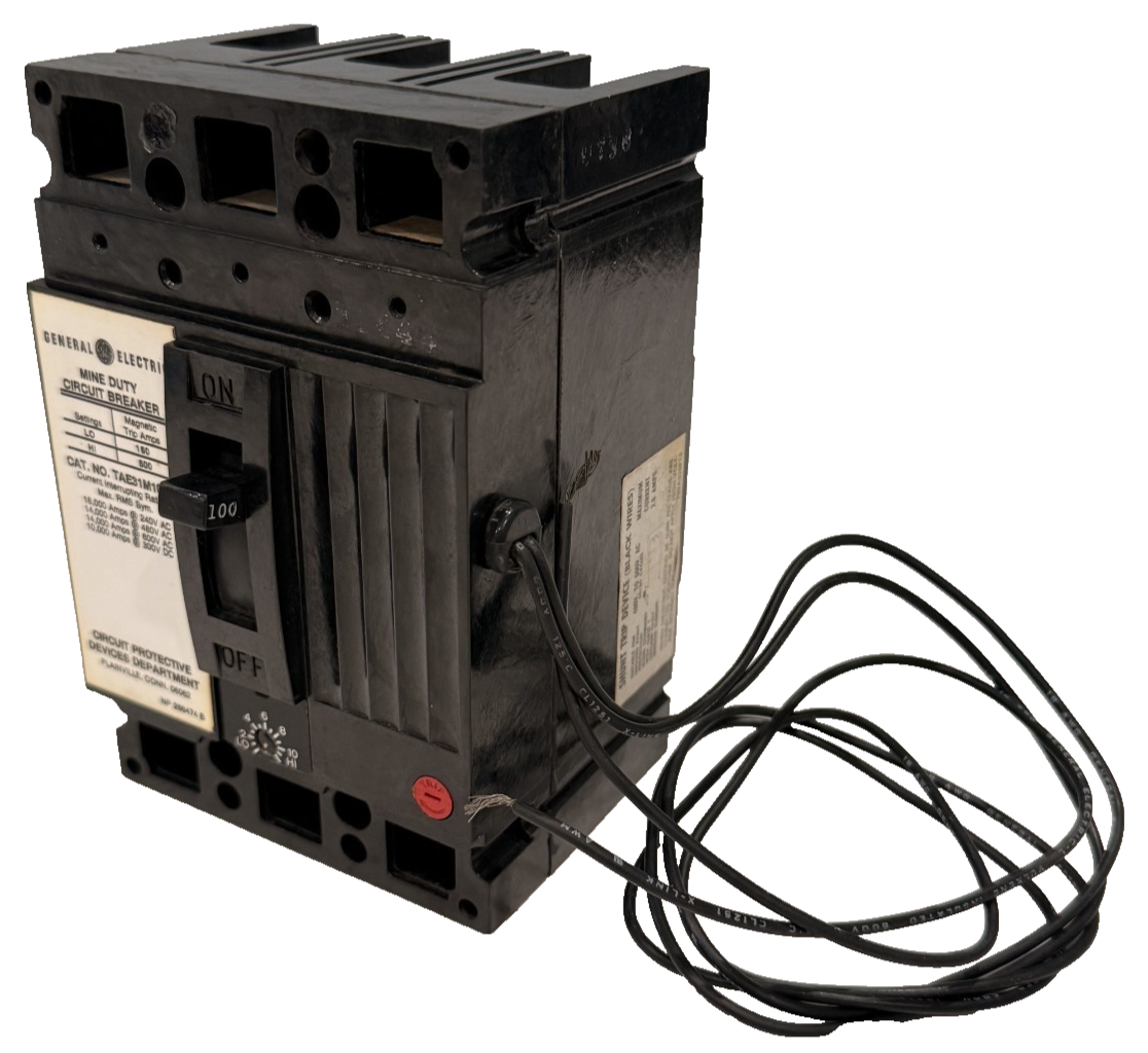 USED GENERAL ELECTRIC TAE31M10MD MINE DUTY CIRCUIT BREAKER 150A 3-POLE 240VAC