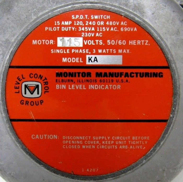 USED MONITOR MANUFACTURING KA BIN LEVEL INDICATOR 115V - Image 4