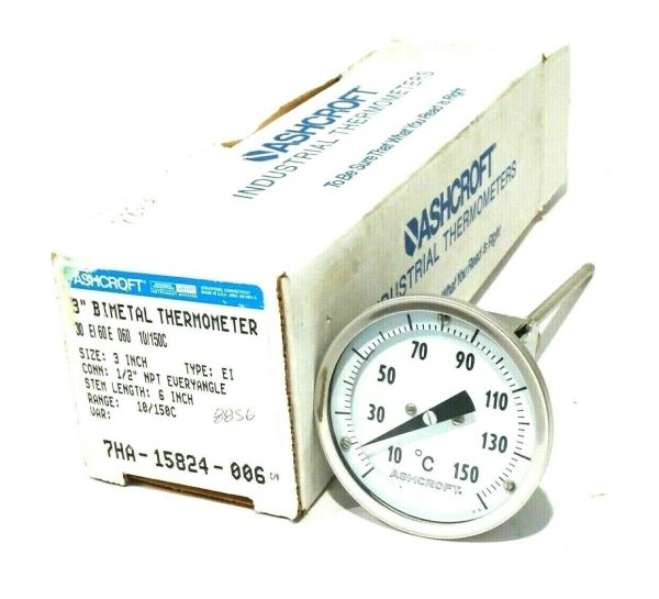 NEW ASHCROFT 30 EI 60 E 060 10/150C 3" BIMETAL THERMOMETER 30EI60E0601015