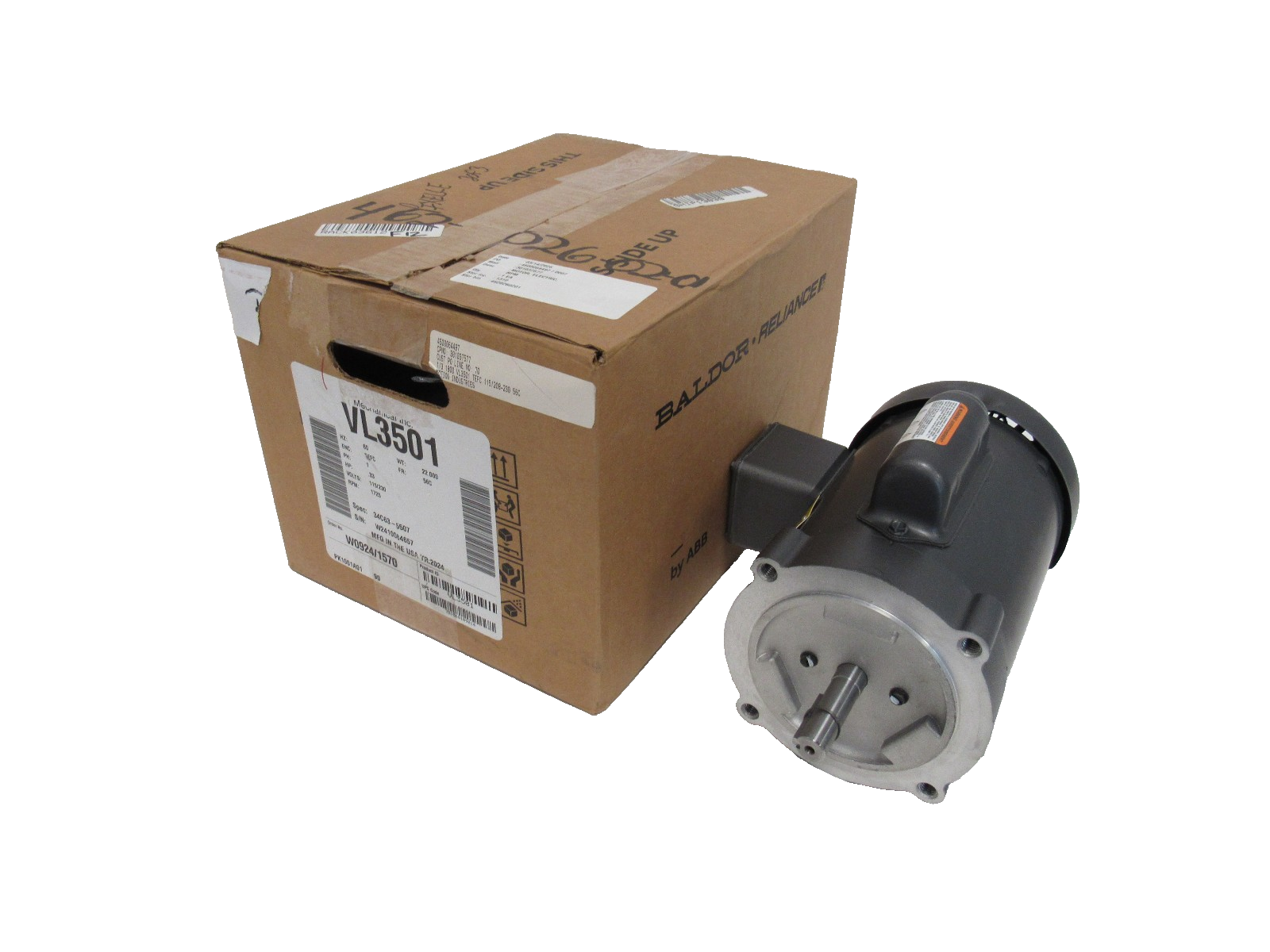 NEW BALDOR VL3501 MOTOR .33HP 115/230V 1725 RPM 5/8" DIA.