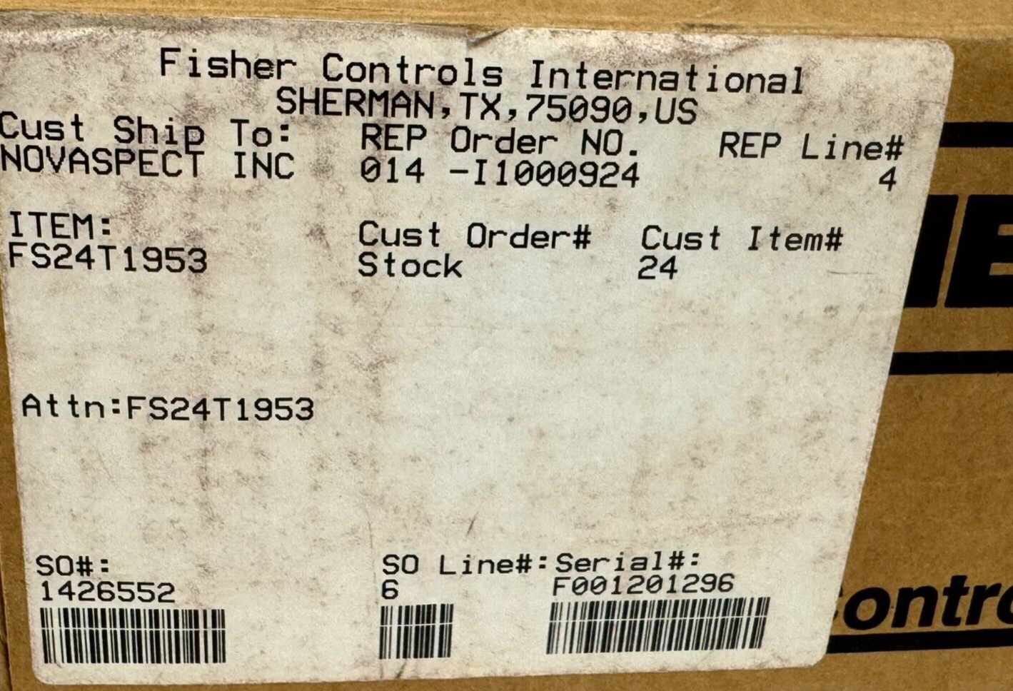 NEW FISHER BAUMANN 011941-1 GLOBE CONTROL VALVE 1" 24548 FS24T1953 - Image 6