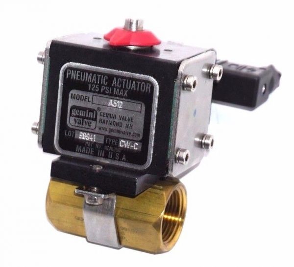 NEW GEMINI VALVE CO. A512 PNEUMATIC ACTUATOR W/ 4-WAY PILOT VALVE 99064