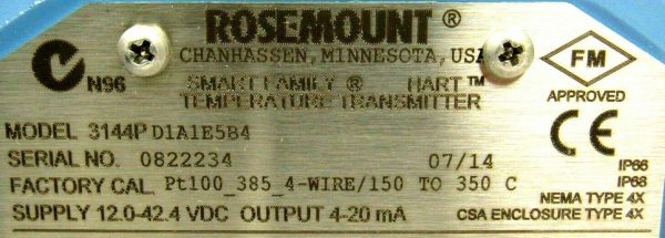 NEW ROSEMOUNT 3144P-D1A1E5B4 TEMPERATURE TRANSMITTER 3144PD1A1E5B4 - Image 4