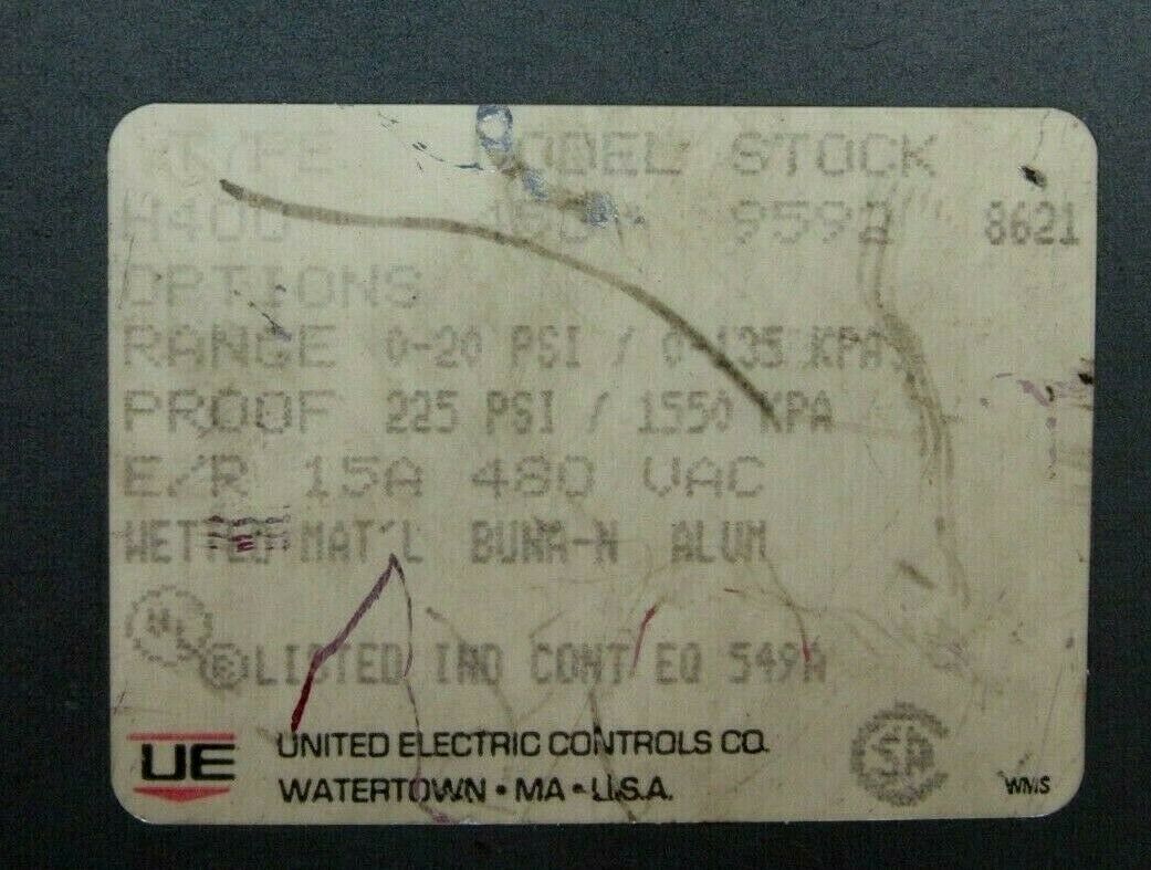 NEW UNITED ELECTRIC H400 PRESSURE SWITCH - Image 5