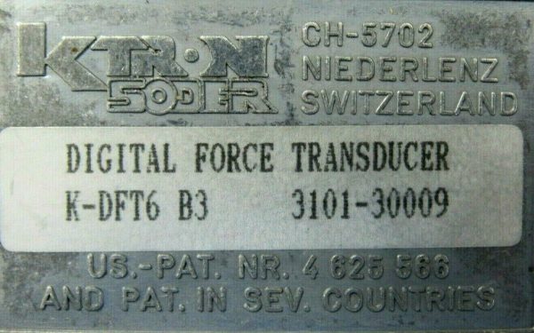 USED K-TRON CH-5702 DIGITAL FORCE TRANSDUCER K-DFT6-B3 3101-30009 3101-00072 - Image 5