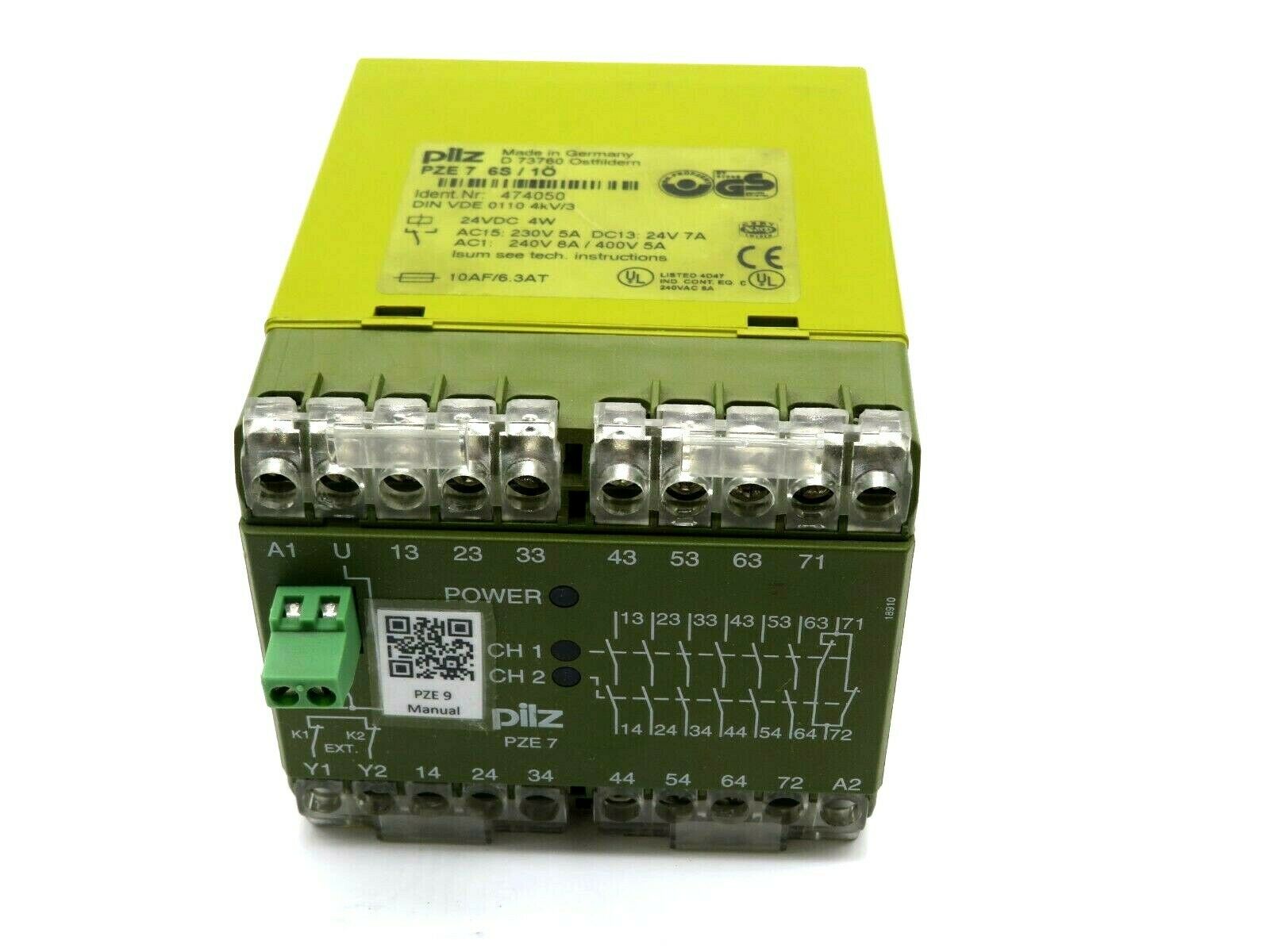 USED PILZ PZE7-6S/10 SAFETY RELAY 24VDC 4W PZE76S10 - Image 3