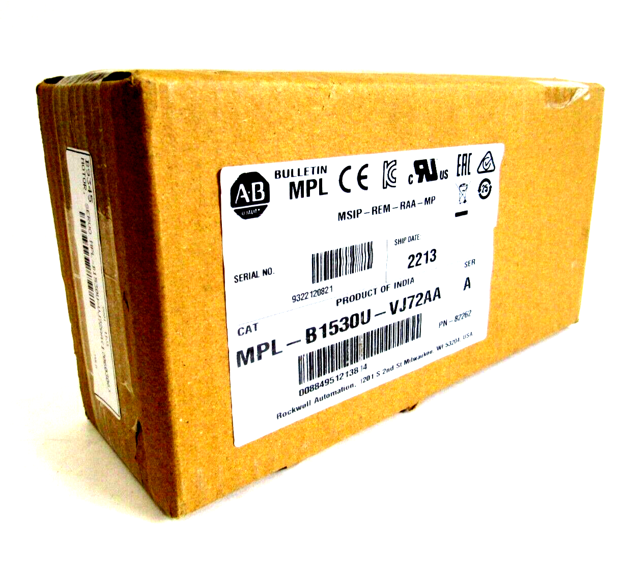 ALLEN BRADLEY MPL-B1530U-VJ72AA SERVO MOTOR MPLB1530UVJ72AA NEW, SURPLUS