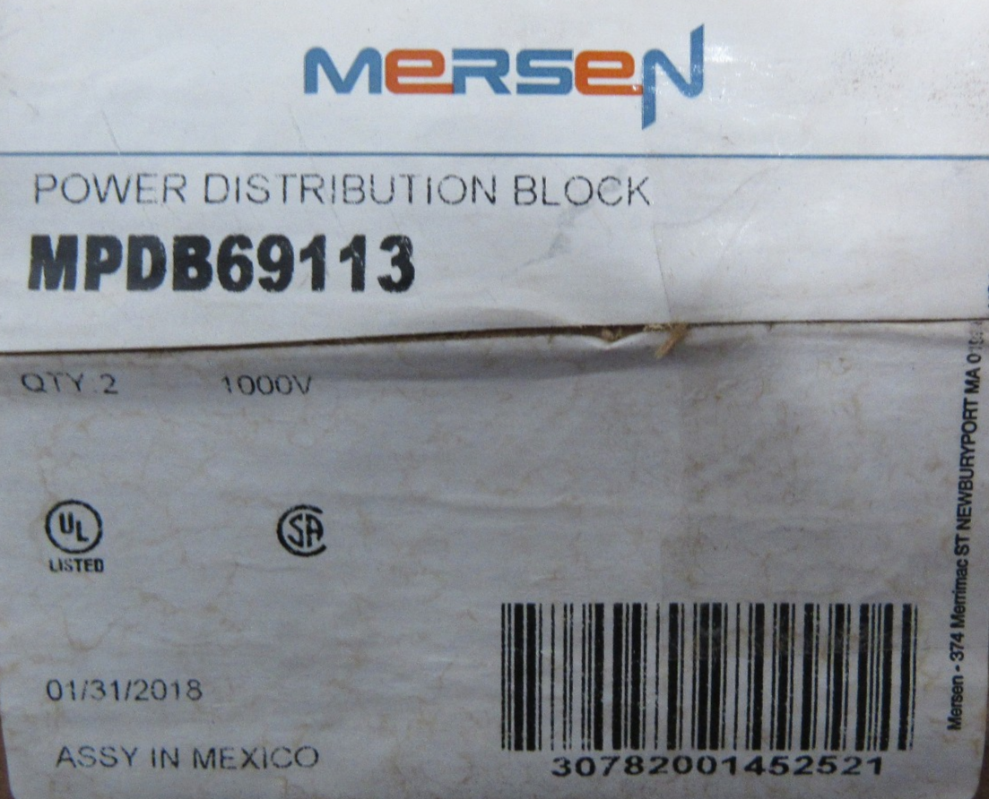NEW BOX OF 2 MERSEN MPDB69113 POWER DISTRIBUTION BLOCKS - SB Industrial ...