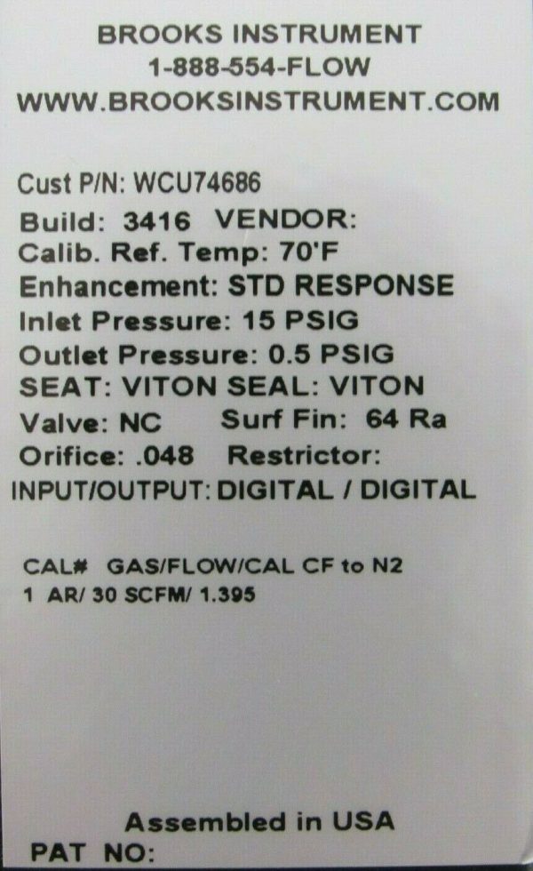 NEW BROOKS INSTRUMENT SLA5853F3GAB3A2A1 FLOW CONTROL WCU74686 - Image 6