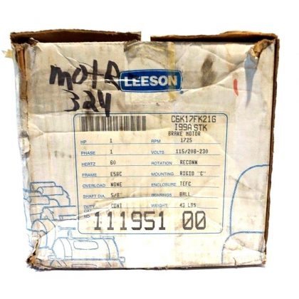 NEW LEESON 111951.00 BRAKE MOTOR C6K17FK21G 1725 RPM 1 HP 60 HZ 11195100
