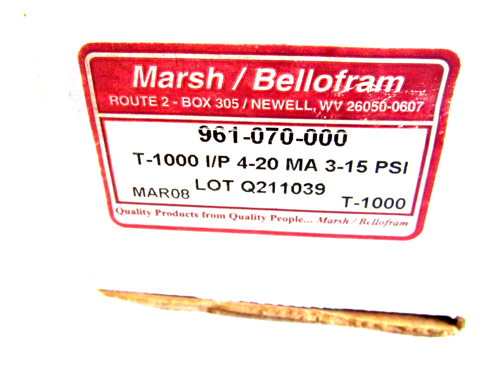 NEW MARSH/BELLOFRAM 961-070-000 PRESSURE TRANSDUCER 961070000 - Image 6