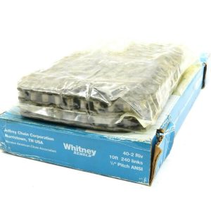NEW WHITNEY RENOLD 40-2 RIV 10FT 240 LINKS