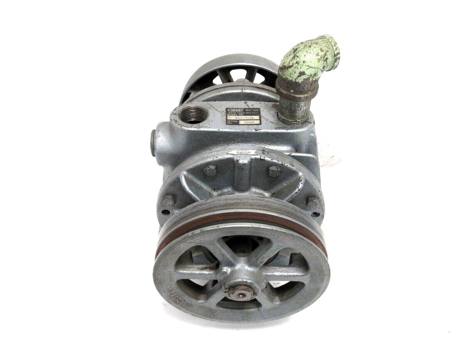 USED GAST 3040-V115A ROTARY VANE VACUUM PUMP 3040V115A - Image 4