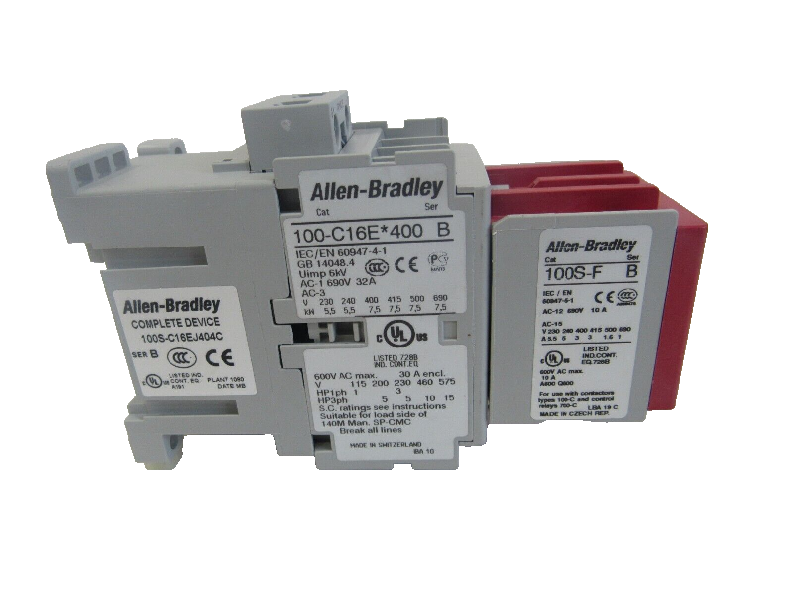 ALLEN BRADLEY 100S-C16EJ404C SAFETY CONTACTOR SER. B 100SC16EJ404C NEW, SURPLUS - Image 3
