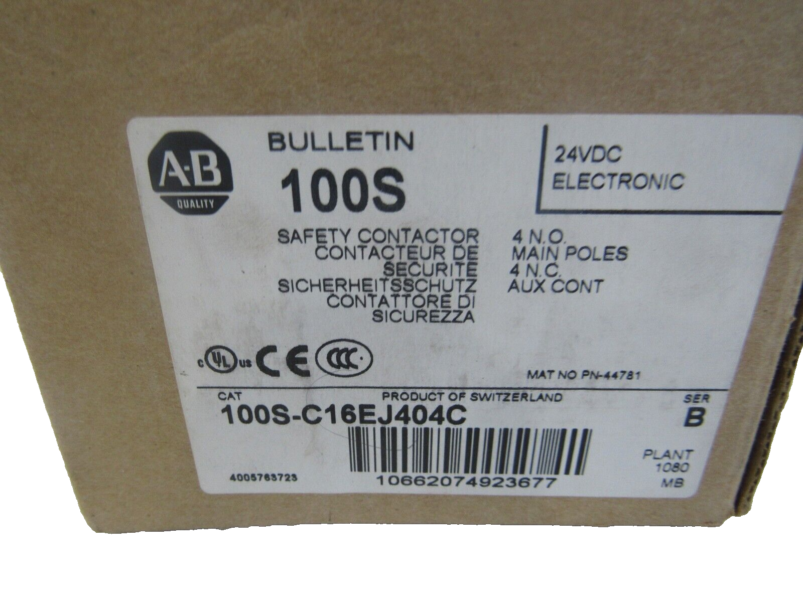 ALLEN BRADLEY 100S-C16EJ404C SAFETY CONTACTOR SER. B 100SC16EJ404C NEW, SURPLUS - Image 6
