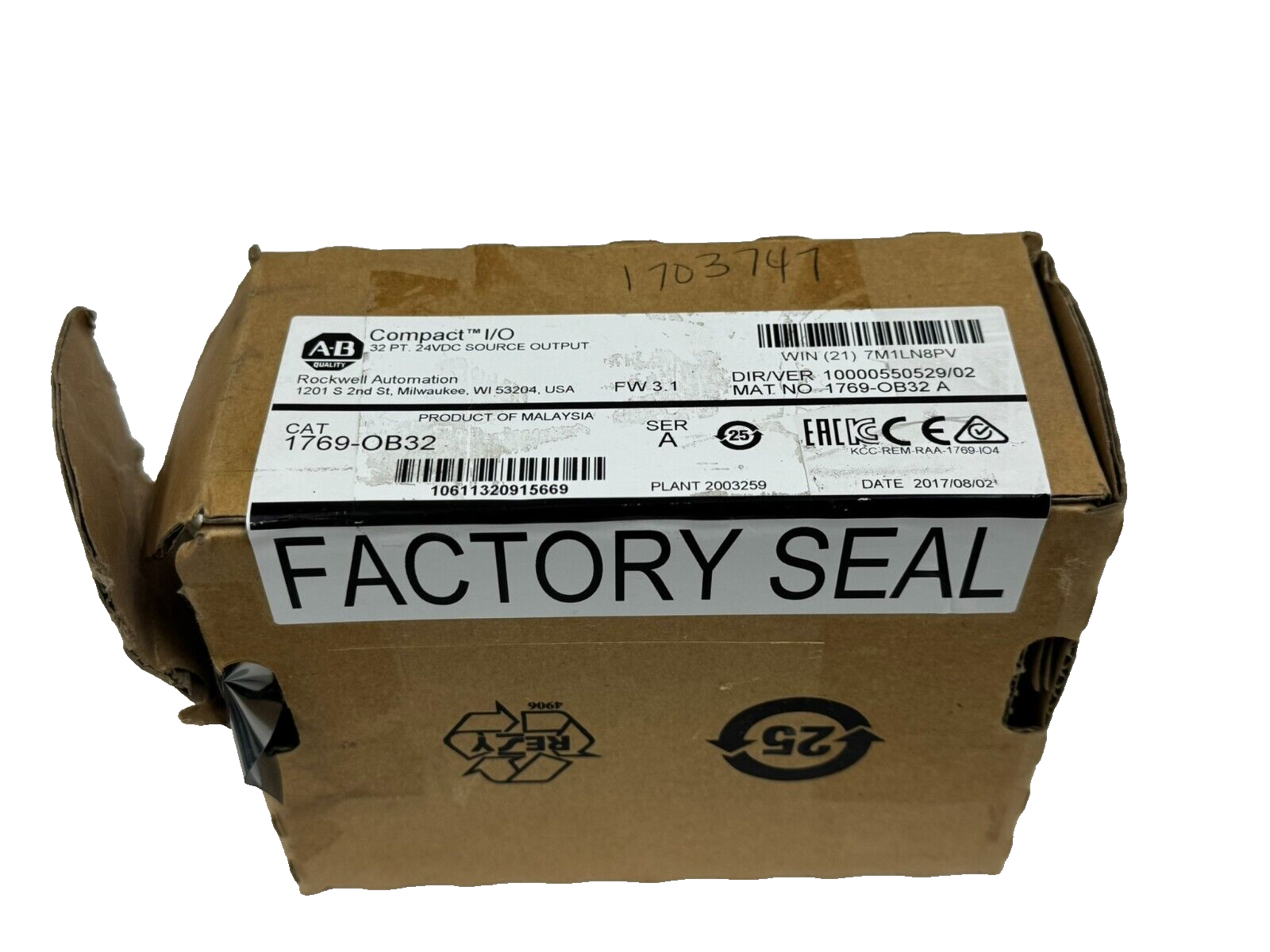 ALLEN BRADLEY 1769-OB32 COMPACTLOGIX OUTPUT MODULE SER. A NEW SURPLUS - Image 5