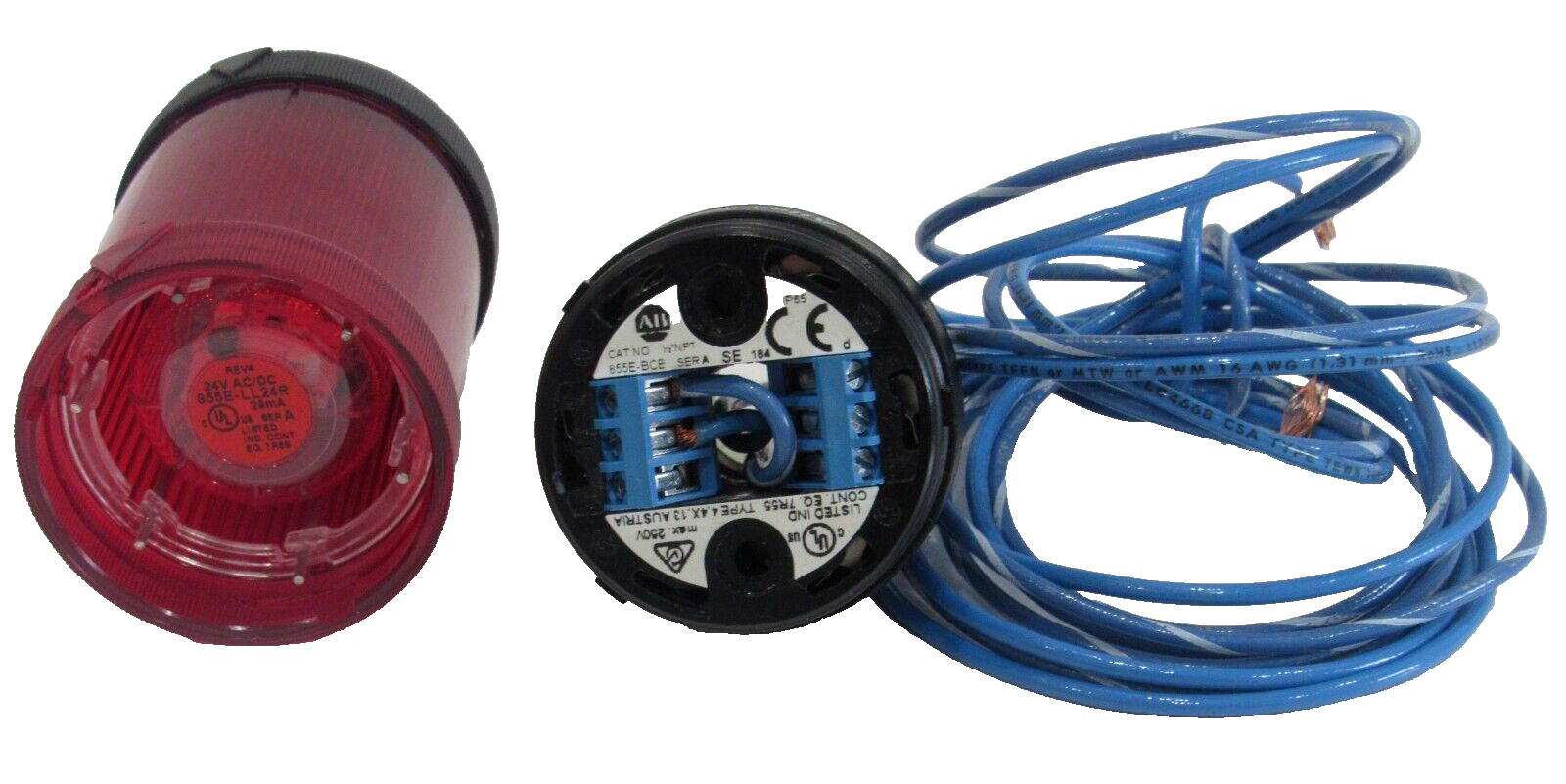 ALLEN BRADLEY 855E-BCB BASE W/ LENS 855E-LL24R NEW, SURPLUS - Image 4