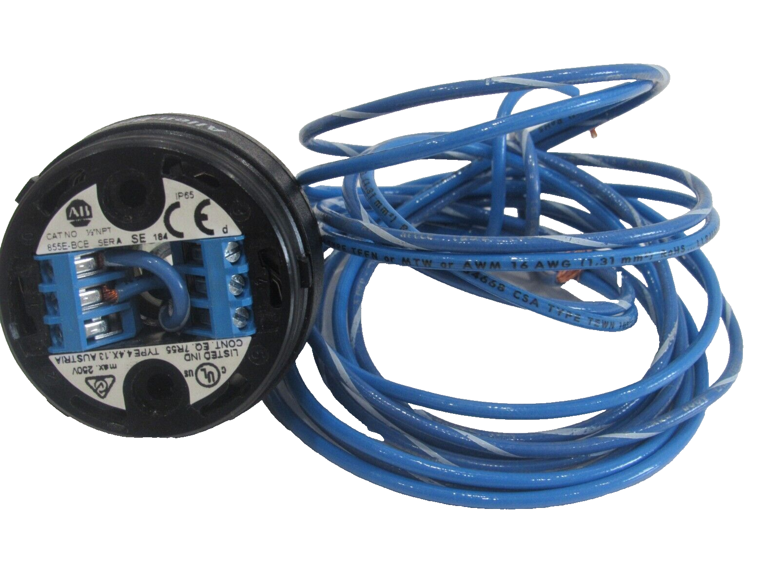 ALLEN BRADLEY 855E-BCB BASE W/ LENS 855E-LL24R NEW, SURPLUS - Image 7