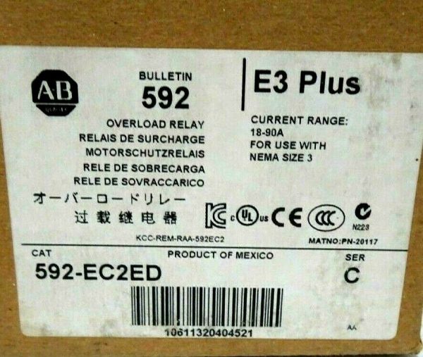 NEW ALLEN BRADLEY 592-EC2ED OVERLOAD RELAY SER.C 592EC2ED - Image 3