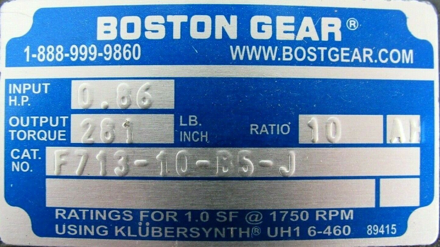 NEW BOSTON GEAR F713-10-B5-J GEAR REDUCER 10:1 5/8" SHAFT 5/8" BORE F71310B5J - Image 4
