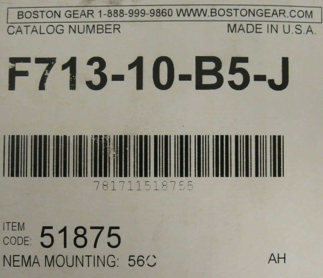 NEW BOSTON GEAR F713-10-B5-J GEAR REDUCER 10:1 5/8" SHAFT 5/8" BORE F71310B5J - Image 5