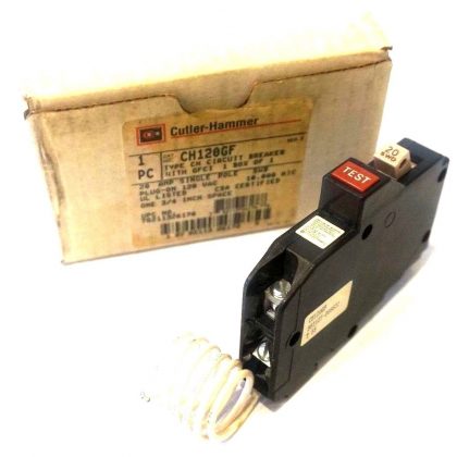 NEW CUTLER HAMMER CH120GF CIRCUIT BREAKER 20AMP, 120VAC, SINGLE POLE