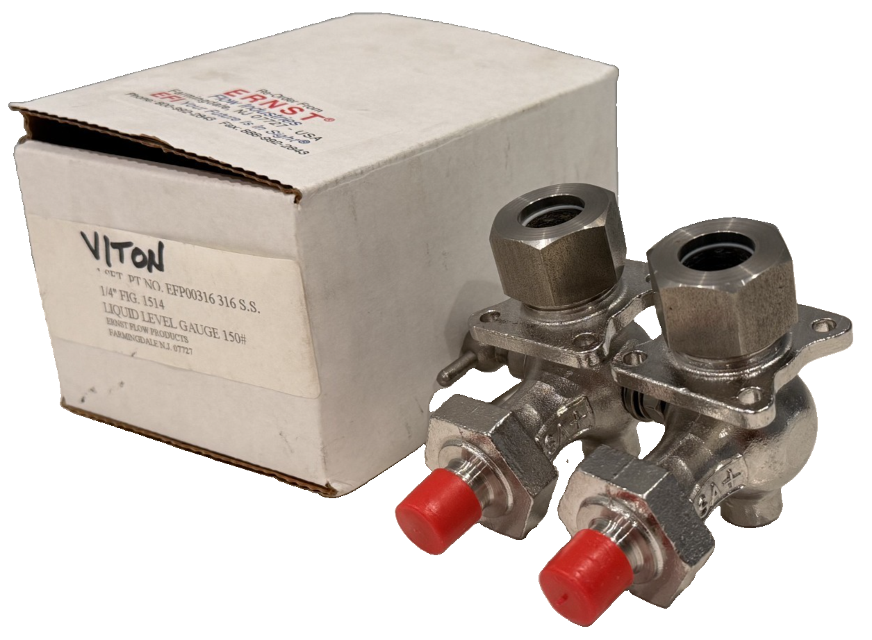 NEW ERNST FLOW INDUSTRIES 316 S.S. 1/4" LIQUID LEVEL GAUGES EFP00316