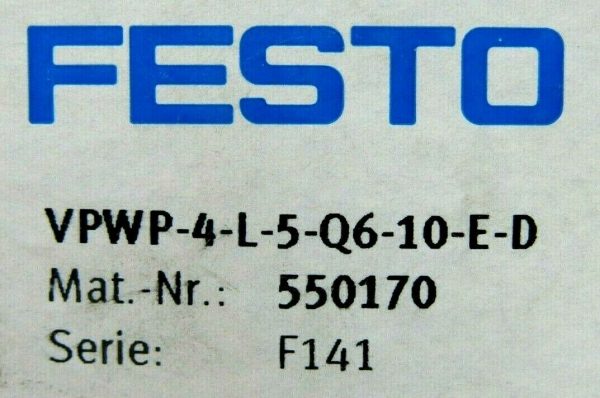 NEW FESTO VPWP-4-L-5-Q6-10-E-D DIRECTIONAL CONTROL VALVE 550170 VPWP4L5Q610ED - Image 5