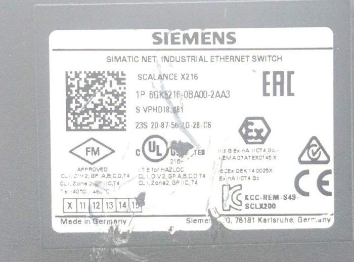 USED SIEMENS 6GK5-216-0BA00-2AA3 ETHERNET SWITCH SCALANCE 6GK52160BA002AA3 - Image 6