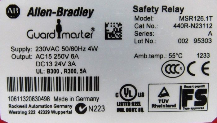 NEW ALLEN BRADLEY 440R-N23112 SAFETY RELAY MSR126-1T 440RN23112 - Image 4