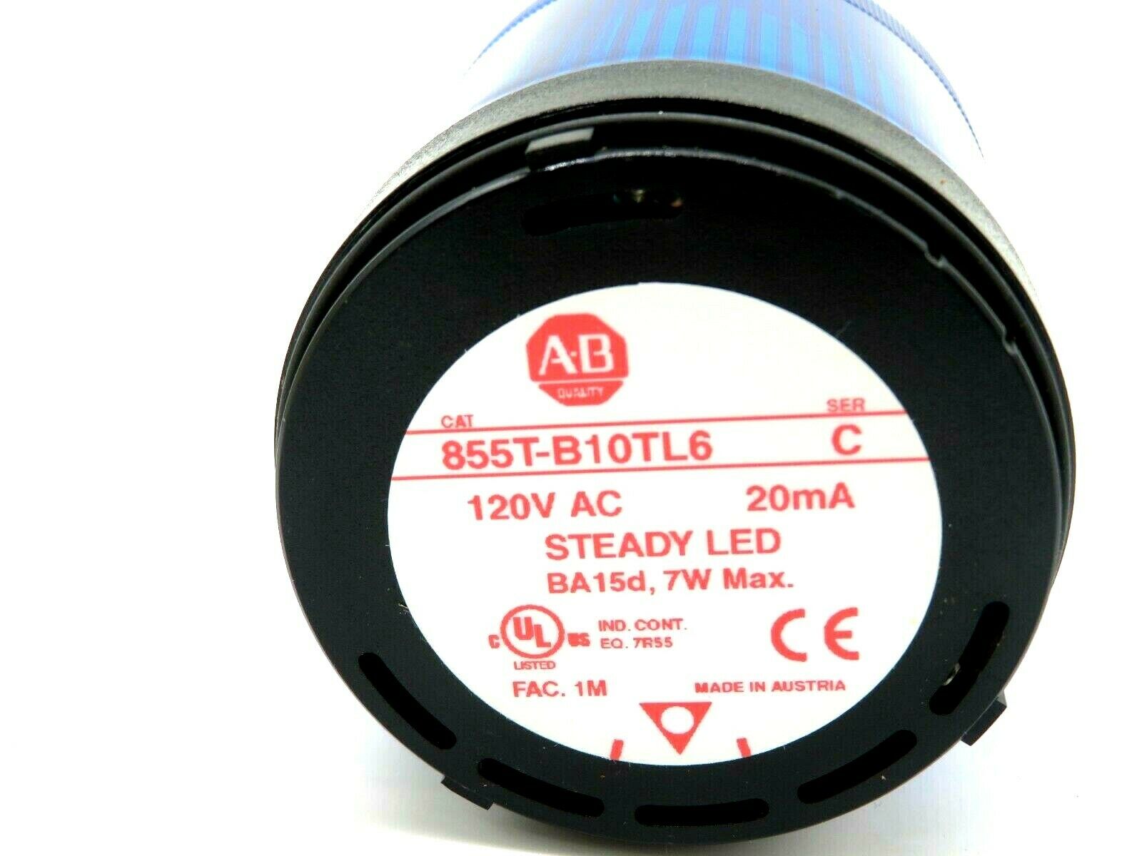 NEW ALLEN BRADLEY 855T-B10TL6 STACK LIGHT SERIES C 855TB10TL6 - Image 3