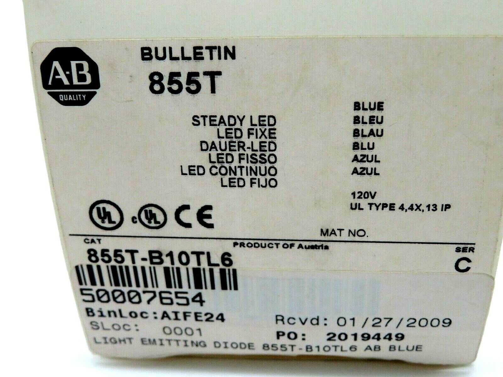 NEW ALLEN BRADLEY 855T-B10TL6 STACK LIGHT SERIES C 855TB10TL6 - Image 5
