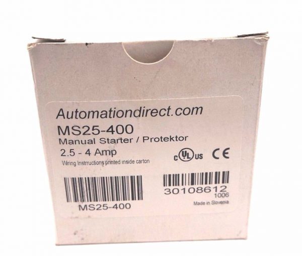 NEW AUTOMATION DIRECT MS25-400 MANUAL STARTER MS25400