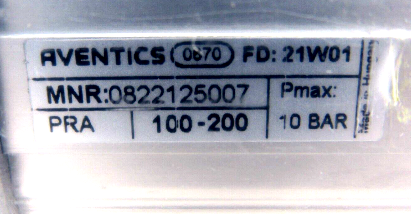 NEW AVENTICS 0822125007 PNEUMATIC CYLINDER - Image 3