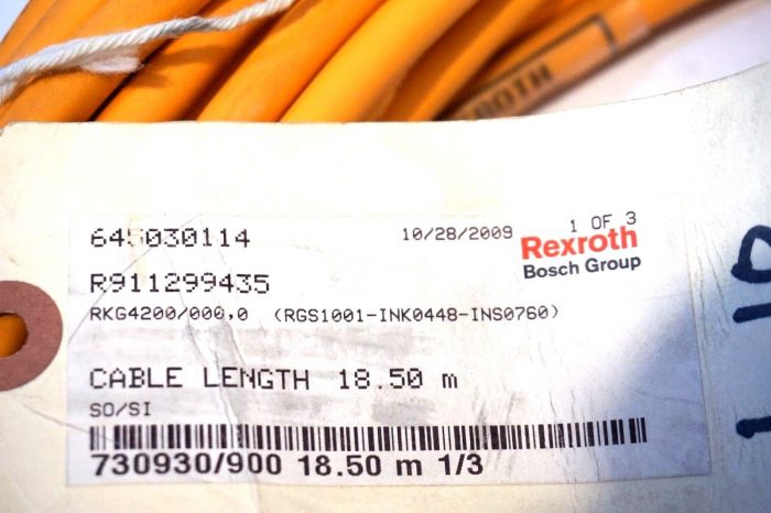 NEW BOSCH REXROTH RKG4200 / 000.0 CABLE 18.5M RKG42000000 - Image 4