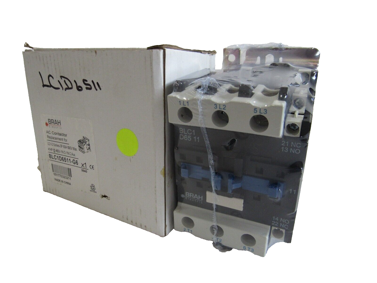 NEW BRAH BLC1D6511-G6 AC CONTACTOR 41HP 460V BLC1D6511G6