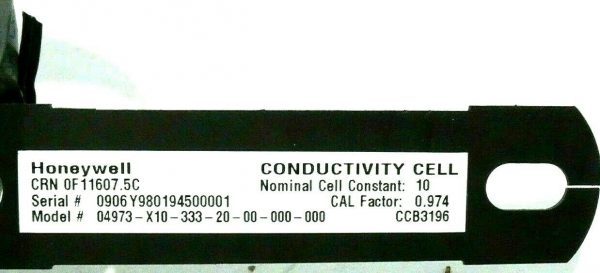 NEW HONEYWELL 04973-X10-333-20-00-000-000 CONDUCTIVITY CELL 04973X1033320000000 - Image 3