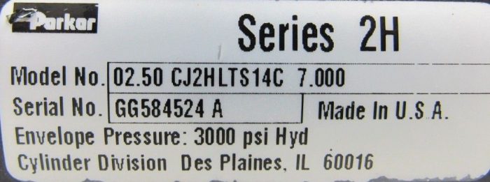 NEW PARKER 02.50-CJ2HLTS14C-7.000 HYDRAULIC CYLINDER 0250CJ2HLTS14C7000 - Image 5
