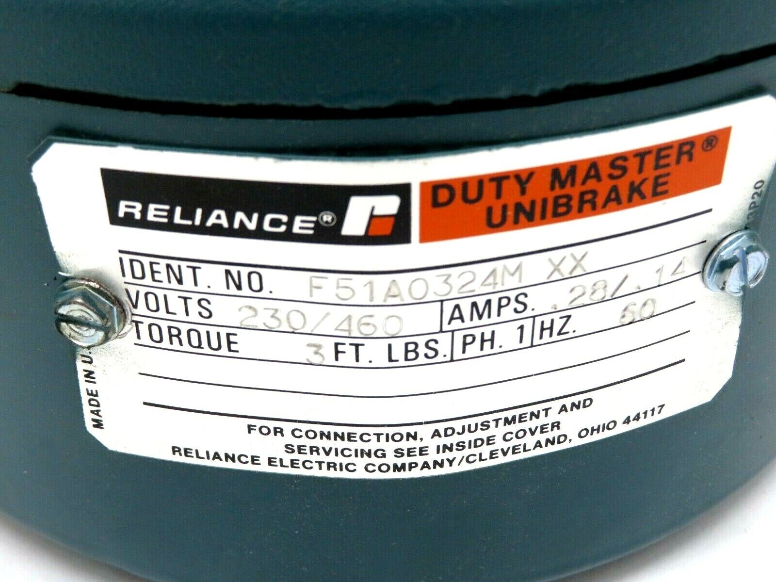 NEW RELIANCE F51A0324M BRAKE 230/460 VOLTS 60HZ - Image 4