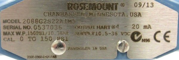 NEW ROSEMOUNT 2088G2S22A1M5 PRESSURE TRANSMITTER 150PSI 10.5-36VDC - Image 5
