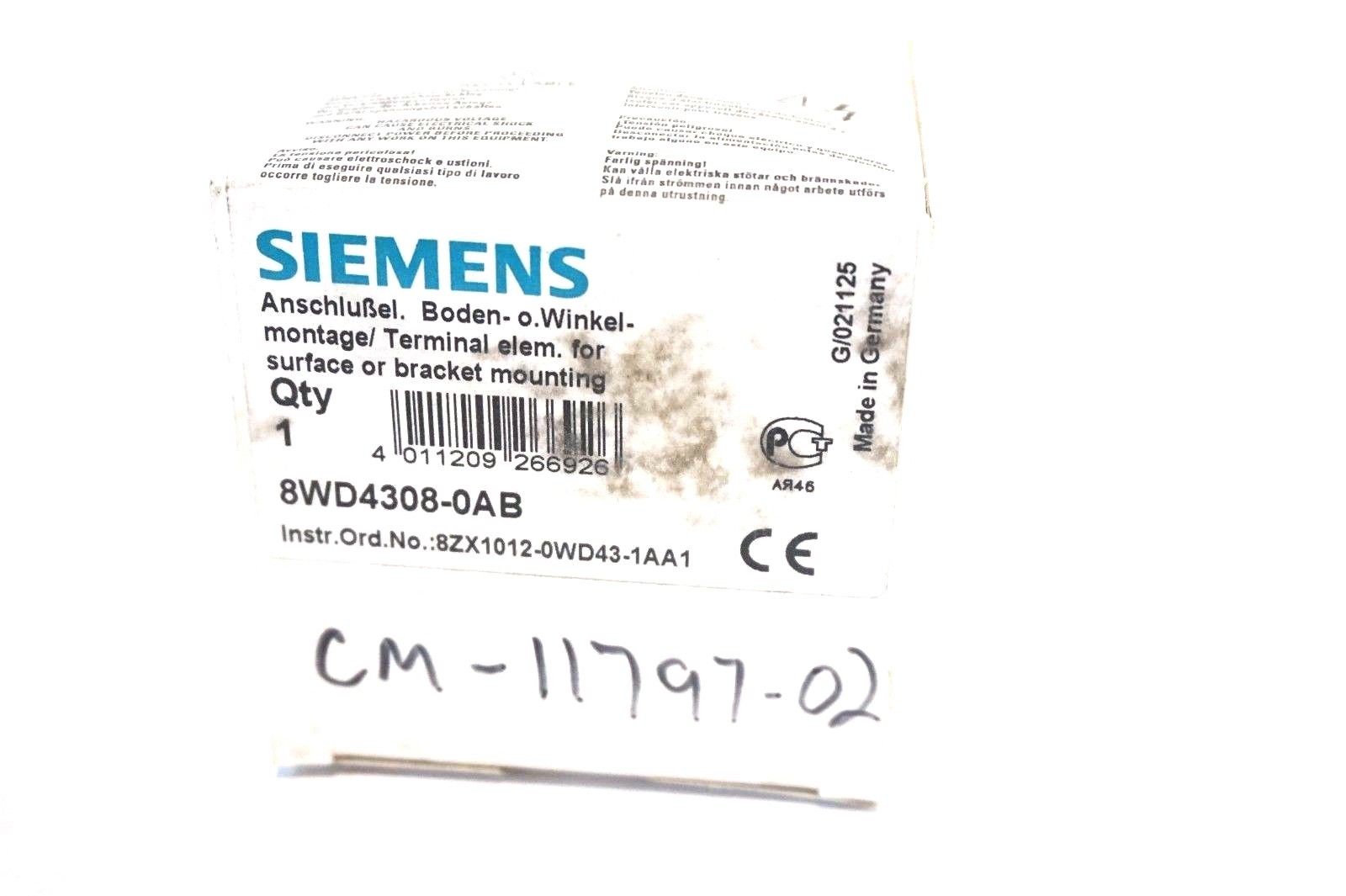 NEW SIEMENS 8WD4-308-0AB TERMINAL ELEMENT 8WD43080AB