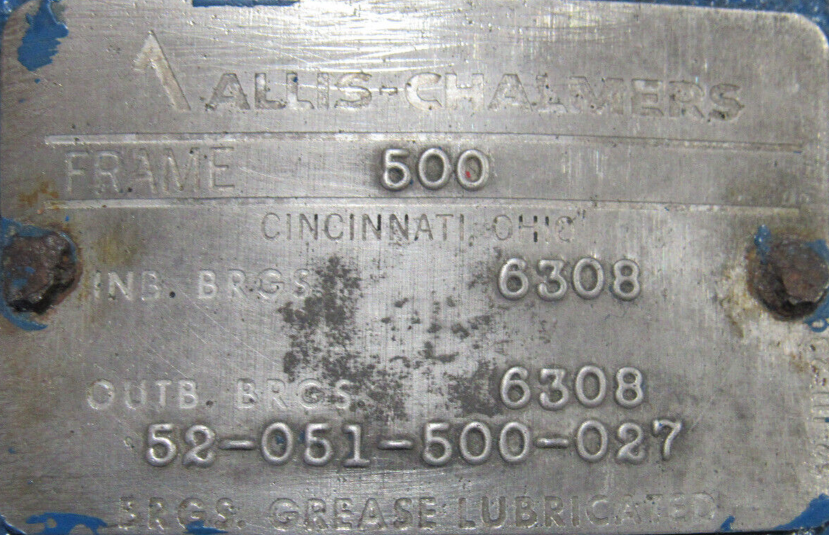 REFURBISHED ALLIS CHALMERS 2000 PUMP 3x2.5x9 A-C 2000 FRAME 500