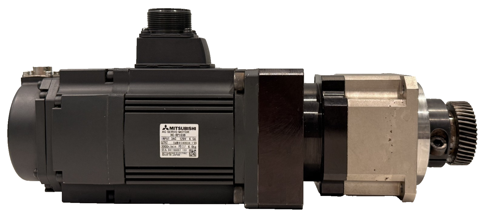 USED MITSUBISHI HCRP103B SERVO MOTOR 3000RPM W/ APEX DYNAMIC AB090-S1-P2 GEARBOX - Image 4