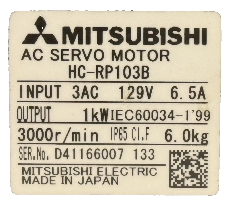 USED MITSUBISHI HCRP103B SERVO MOTOR 3000RPM W/ APEX DYNAMIC AB090-S1-P2 GEARBOX - Image 5