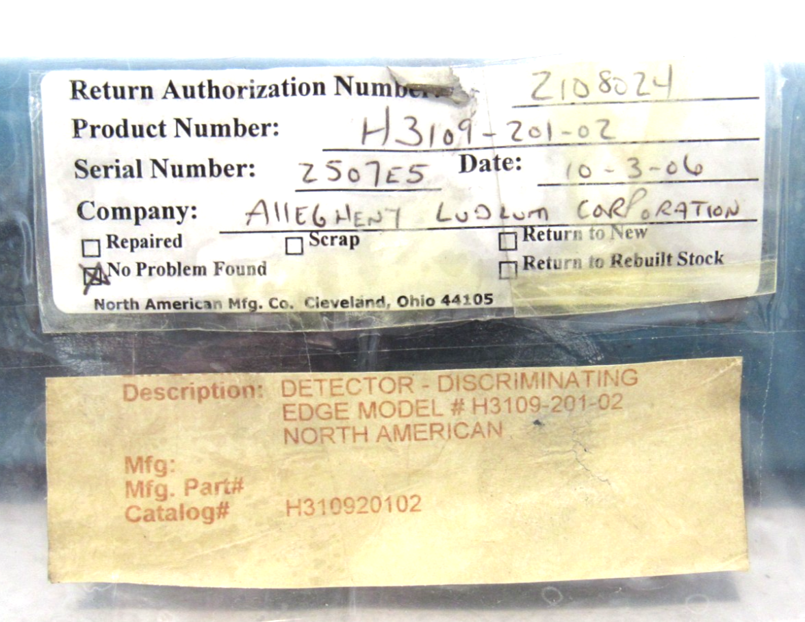 USED NORTH AMERICAN H3109-201-02 DISCRIMINATING EDGE DETECTOR H310920102 - Image 5